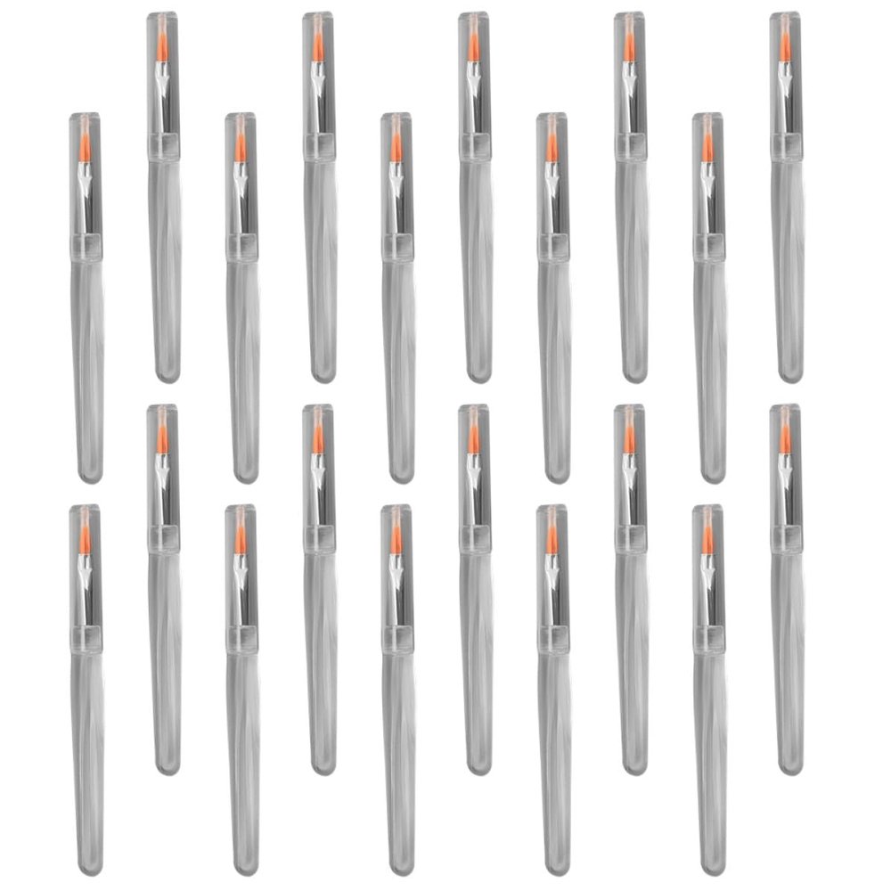 ABOOFAN 20Pcs Lip Brush with Handles and Soft Man-made Fiber Bristles Portable Transparent Crystal Rod Cosmetic Applicators for Eyeshadow and Lipstick Makeup Tool