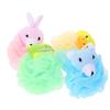 ABOOFAN 4Pcs Cartoon Animal Bath Pouf Soft Shower Loofah Sponges Comfortable Exfoliating Mesh Bath Balls for Newborns view 1