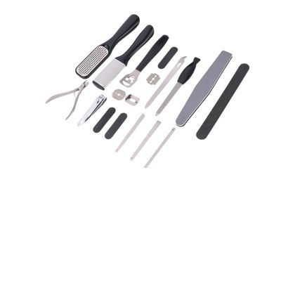 ABOOFAN Black Manicure Pedicure Tool Kit Nail File Cutter for Home Salon Travel Use with Comfortable Grip for Finger and Toe Nail Care and Callus Removal