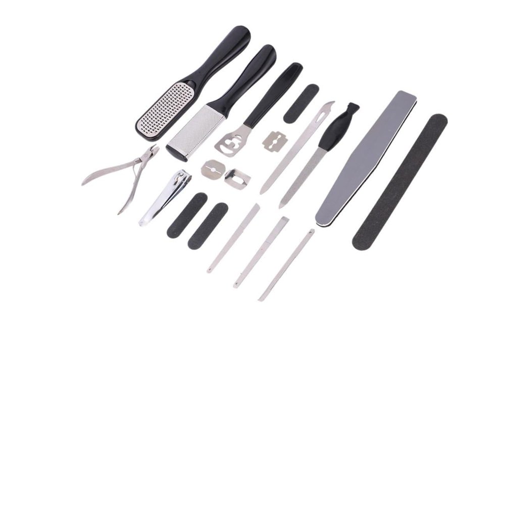 ABOOFAN Black Manicure Pedicure Tool Kit Nail File Cutter for Home Salon Travel Use with Comfortable Grip for Finger and Toe Nail Care and Callus Removal