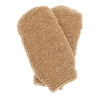 Unomor 2PCS Jute Exfoliating Shower Gloves for Bath and Body Scrubbing Back Scrubber Gloves for Softening Skin and Dead Cell Removal Comfortable Double-Sided Hand Mitts
