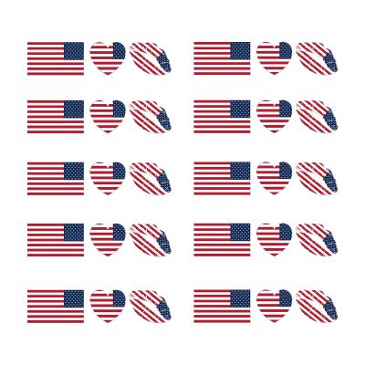 30Pcs American Flag Tattoos, Patriotic American Temporary Face Stickers Set, Flag Removable Tattoos for Men Women, Party Face Body Accessories, Decorations Supplies
