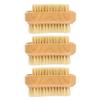Unomor 3Pcs Natural Beech Wood Double-sided Nail Brush with Soft Pig Bristles Wear-resistant Multi-function Fingernail Scrubbers Household Nail Cleaner for Hands Feet Travel and Home Use view 1