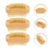 Unomor 3Pcs Natural Beech Wood Double-sided Nail Brush with Soft Pig Bristles Wear-resistant Multi-function Fingernail Scrubbers Household Nail Cleaner for Hands Feet Travel and Home Use view 3