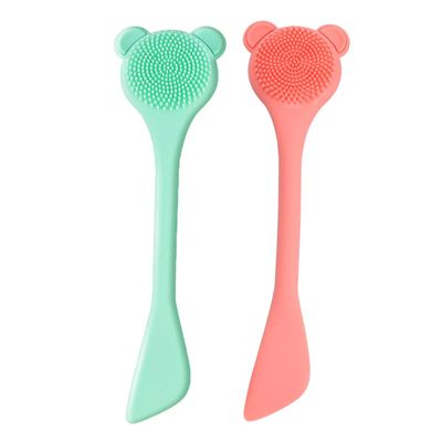 ABOOFAN 2pcs Silicone Nose Cleansing Brush Set for Blackhead Removal Gentle Stretchy Face Scrubber Tools in Green and Orange Portable Lightweight and Skin-Friendly for Daily Skincare Use
