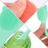 ABOOFAN 2pcs Silicone Nose Cleansing Brush Set for Blackhead Removal Gentle Stretchy Face Scrubber Tools in Green and Orange Portable Lightweight and Skin-Friendly for Daily Skincare Use view 3