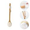 ABOOFAN Long Handle Bath Brush Handheld Scrubber with Ergonomic Design for Comfortable Back and Body Exfoliating White Shower Brush with Hanging for Easy Storage and Massage Cleaning view 3