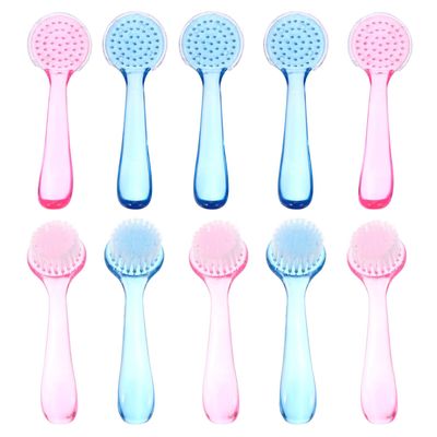 ABOOFAN 10pcs Handle Grip Nail Brush for Men Women Flexible Bristles Pedicure Fingernail Scrub Brush with Long Plastic Handle Multifunctional Cleaning Tool for Home Office Kitchen Use