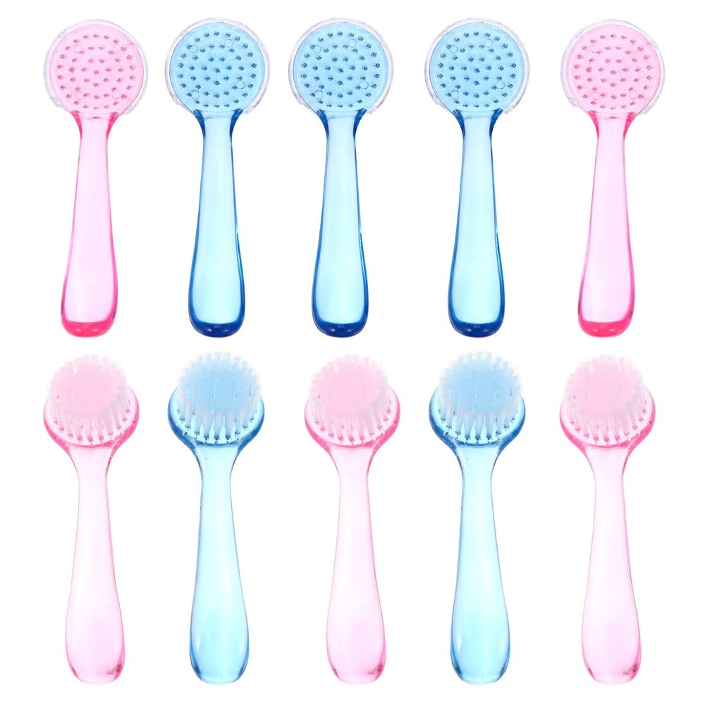 ABOOFAN 10pcs Handle Grip Nail Brush for Men Women Flexible Bristles Pedicure Fingernail Scrub Brush with Long Plastic Handle Multifunctional Cleaning Tool for Home Office Kitchen Use
