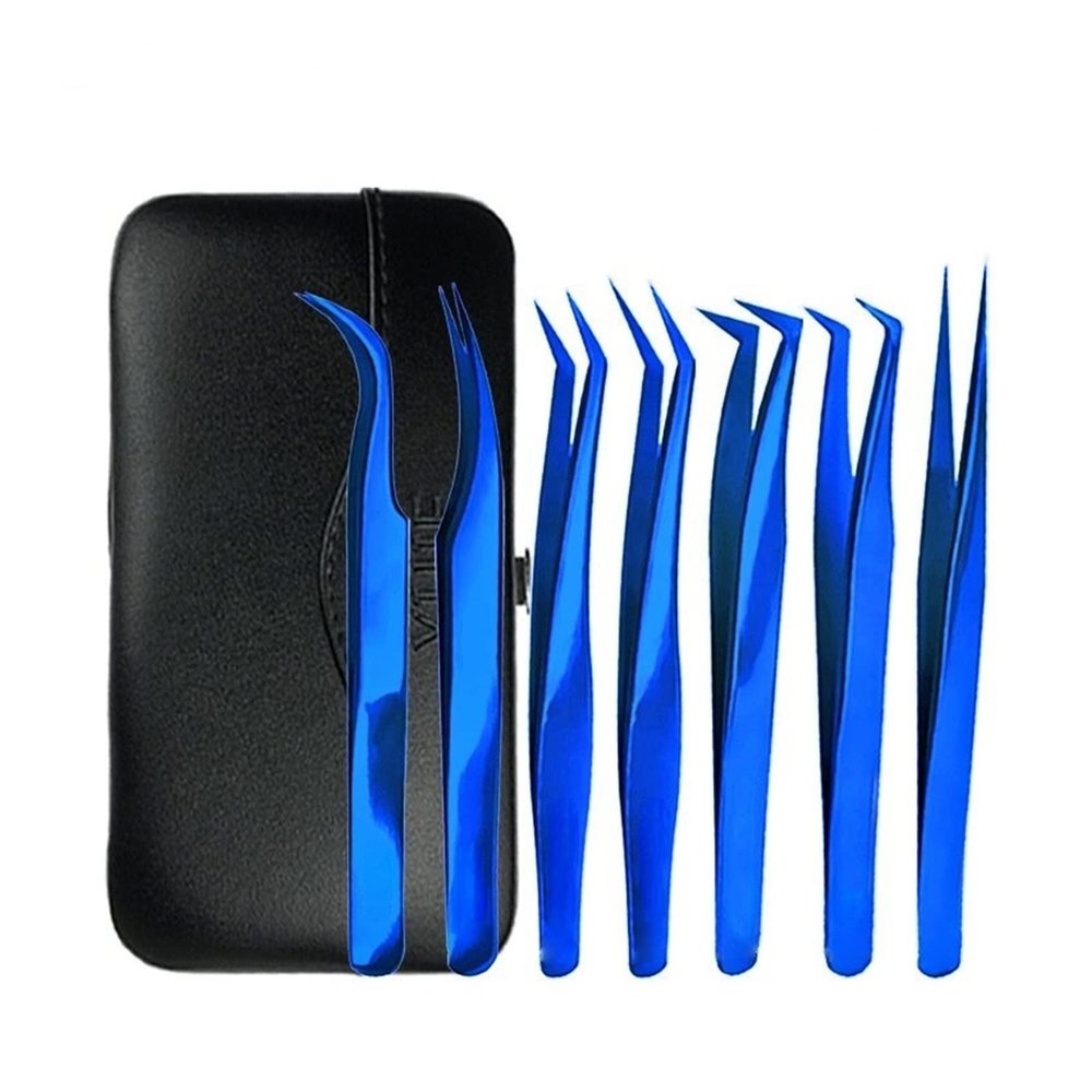 EWUROI Volume Eyelashes Tweezers Stainless Steel superhard High Precision Anti-static tweezers Eyelash Extensions custom