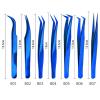 EWUROI Volume Eyelashes Tweezers Stainless Steel superhard High Precision Anti-static tweezers Eyelash Extensions custom view 2