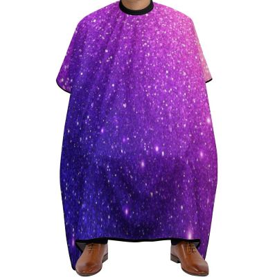 Women's Fashion Hair Cutting Cape with Adjustable Closure Barber Cape Beautiful Purple Shining Glitter Sparkles Pattern
