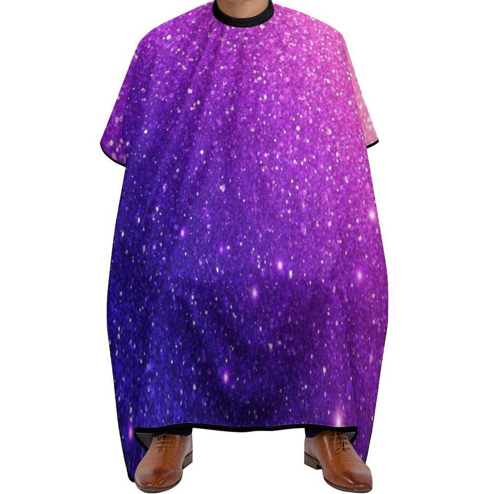 Women's Fashion Hair Cutting Cape with Adjustable Closure Barber Cape Beautiful Purple Shining Glitter Sparkles Pattern