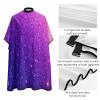 Women's Fashion Hair Cutting Cape with Adjustable Closure Barber Cape Beautiful Purple Shining Glitter Sparkles Pattern view 4
