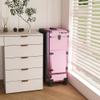 Beuiosda Portable Nail Art Table with LED Mirror, Bluetooth,Folding Manicure Station with Lockable Drawers, Telescopic Pole, Cosmetic Travel Case for Workstation Mobile, Nail tech, Pink view 4