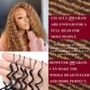 Human Crochet Hair for Black Women Deep wave Crochet Human Hair Bundles 18 Inch Pre-Separated Feather Crochet Human Hair 200g Deep Wavy Invisible Crochet Hair Extensions 160 Strands Honey Blonde view 3