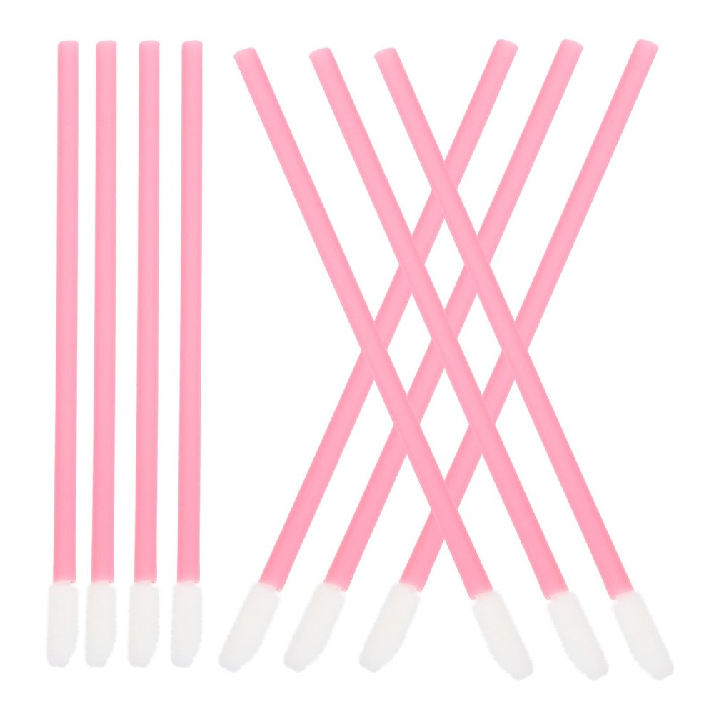 ABOOFAN 100pcs Lip Wands Cosmetic Applicators Gentle Lip Gloss Brushes for Precise Makeup Application Portable Pink Lipstick Brush for Beginners and Enthusiasts