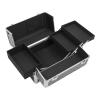 Fichiouy Large Capacity Rolling Makeup Case for Professionals, 3-Tier Cosmetic Organizer with Wheels & Adjustable Pull Rod, Travel Makeup Storage Box for Makeup Artists, Hair Stylists view 3
