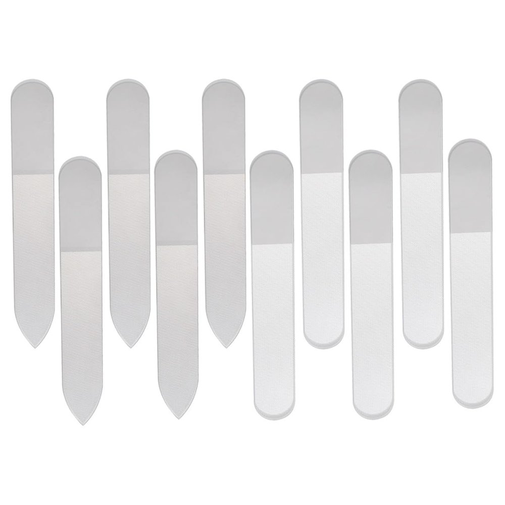 ABOOFAN 10Pcs Nano Glass Nail Files Portable Manicure Tools with Case for Home and Salon Use Polishing Buffers Small Nail Files and Surface Sanding