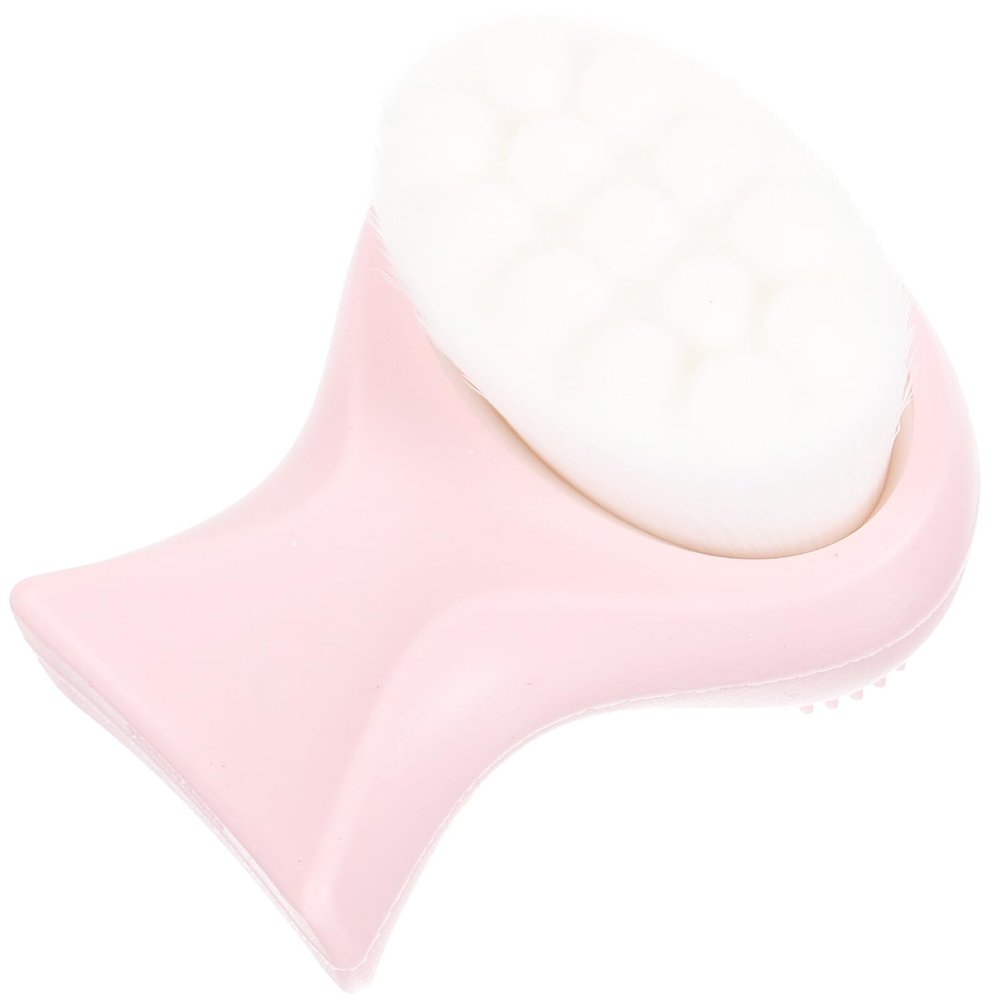 ABOOFAN Double-Sided Facial Cleansing Brush with Soft Silicone Bristles Gentle Exfoliating Face Scrubber for Women Skin Care Tool for Makeup Removal and Deep Pore Cleaning Pink
