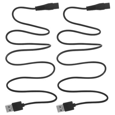 ABOOFAN 2pcs USB Shaver Charging Cord Rubber Conductive Power Cable for Electric Razor Trimmer Replacement Compact Anti-Aging Heat Resistant Charger 2pcs