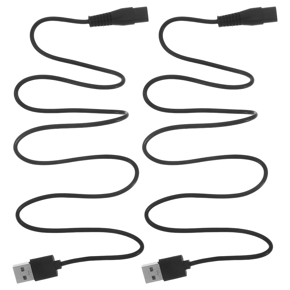 ABOOFAN 2pcs USB Shaver Charging Cord Rubber Conductive Power Cable for Electric Razor Trimmer Replacement Compact Anti-Aging Heat Resistant Charger 2pcs