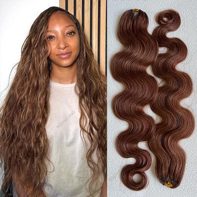 Feather Crochet Human Hair Body Wave Miracle Knots Extensions 16 Inch 120G
