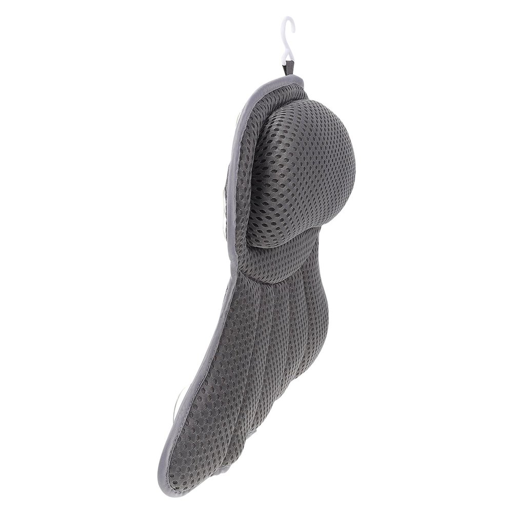ABOOFAN Mesh Bathtub Pillow with Powerful Suction Cups Fish Tail Shape Spa Cushion for Neck and Back Support Non-Slip Lightweight Bath Headrest for Family Hotels Beauty Salons Grey