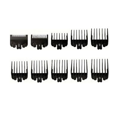 10Pcs Black Plastic Hair Clipper Limit Comb for Men Barber Hair Trimmer Cutting Guide Replacement Attachment Salon Styling Tools(10pcs Black)