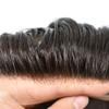 LYRICAL HAIR Mens Toupee Hair Piece System Replacement for Men Fine Mono Lace Front Mens Hairpiece Durable Poly Skin PU Around Hair Unit Wig for Men 7"X9" #210 Darkest Brown+10% Gray-120% Density view 3