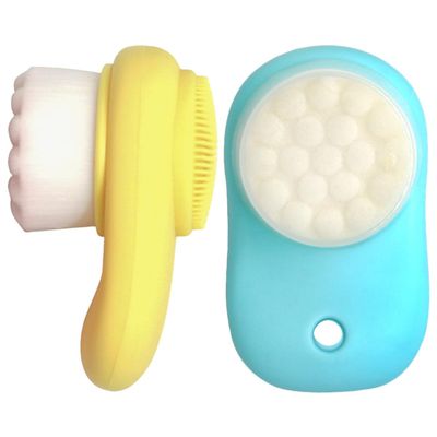 ABOOFAN 2pcs One Portable Facial Cleansing Brush for Daily Use Gentle Silicone Skin Scrubber with Dual-Sided Design Ergonomic Grip for Pore Unclogging and Dead Skin Removal Travel-Friendly