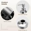 Sacolin 2 Large 18.6 Fl Oz/550 Ml 304 Dispensers Steel Stainless, Liquid Refillable Pump Bottles, For Countertop Bathroom Kitchen, Modern Silver Brushed Cylindrical Design view 2