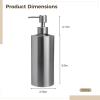 Sacolin 2 Large 18.6 Fl Oz/550 Ml 304 Dispensers Steel Stainless, Liquid Refillable Pump Bottles, For Countertop Bathroom Kitchen, Modern Silver Brushed Cylindrical Design view 4