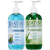 SATIN SMOOTH Pre Wax Cleanser + Aloe Vera Gel Skin Cleanser & Post Wax Cooling Gel, Pre-Wax Hair Removal Skin Prep & Afterwax Care Duo, 16 fl oz view 1