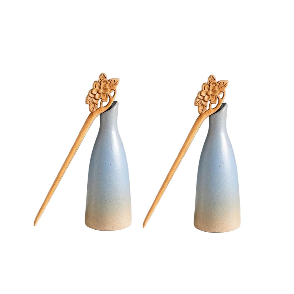 2Pc Handmade Ancient Chinese Japanese Wood Hair Sticks Chopsticks Wooden Vintage Retro Carved Long Fork Pen Shawl Pins Sticks Hairpins Clips Barrettes, Hair Accessories