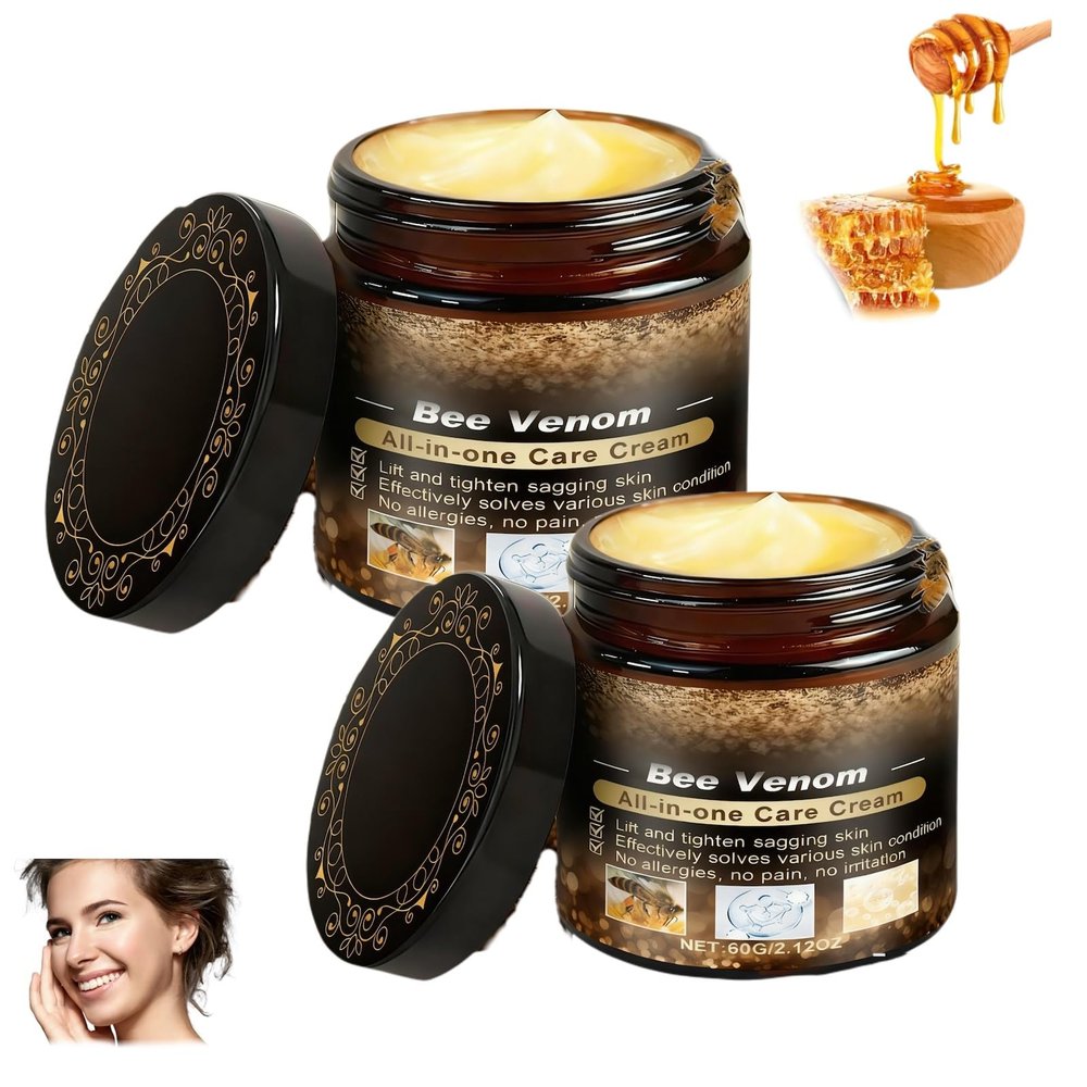 Bee Venom Cream  Firming & Anti-Aging Moisturizer for Face & Body, Clinically Tested Formula with Natural Ingredients, Soothing Care for Neck, Hands, Back & Knees, Sensitive Skin Safe (2)