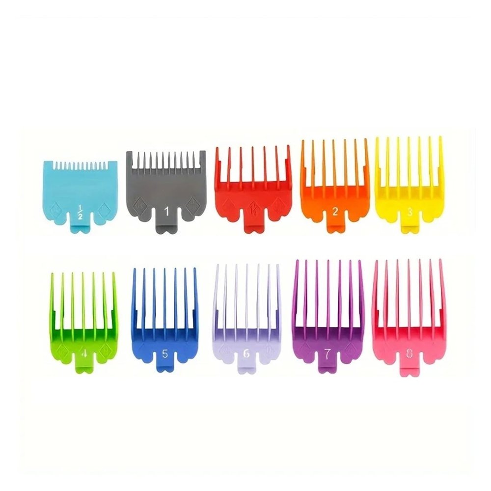 10Pcs Black Plastic Hair Clipper Limit Comb for Men Barber Hair Trimmer Cutting Guide Replacement Attachment Salon Styling Tools(10 pcs Colorful)