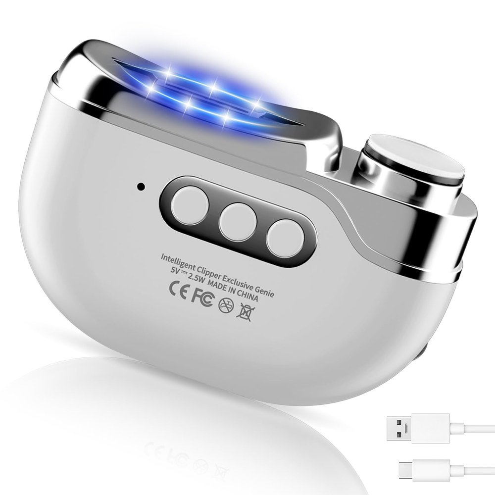 3 in 1 Electric Nail Clipper - 2025 New Electric Polishing Automatic Nail Clippers Electric Nail Trimmer with 3 Adjustable Speeds - USB Rechargeable & LED Light - Safe for Kids/Adults/Seniors