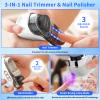 3 in 1 Electric Nail Clipper - 2025 New Electric Polishing Automatic Nail Clippers Electric Nail Trimmer with 3 Adjustable Speeds - USB Rechargeable & LED Light - Safe for Kids/Adults/Seniors view 3