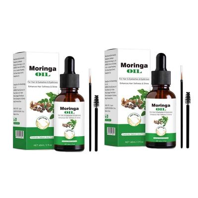 3PCS Moringa Oil For Dry Damaged Hair, Nourishes Scalp & Eyebrows, Reduces Breakage, Adds Shine & Softness