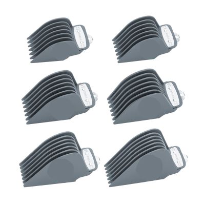 Clipper GuardsCompatible for WahlHair Clippers Trimmers with Metal Clip Premium 6 Size Cutting Lengths Limit Guide Comb Attachments(Gray)