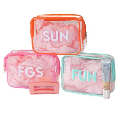 Personalized Preppy Clear Makeup Bags for Women, Custom Waterproof Toiletry Cosmetic Bag with Name, Monogram Travel Organizer Pouch, Valentine's Day, Birthday, Christmas Girls Kids Gifts for school