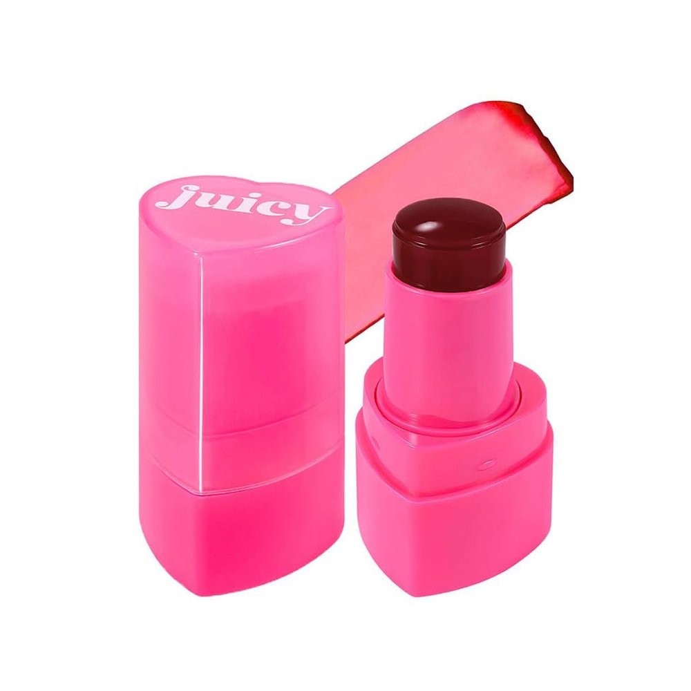 5 Colors Hydrating Lip & Cheek Tint, Long-Lasting Jelly Blush Stick with Cooling Effect, Watercolor-Like Finish (# 07, 0.32Oz)