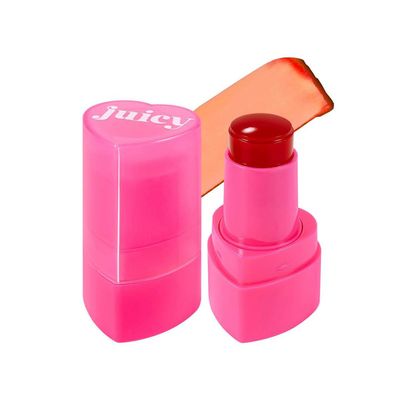 5 Colors Hydrating Lip & Cheek Tint, Long-Lasting Jelly Blush Stick with Cooling Effect, Watercolor-Like Finish (# 06, 0.32Oz)