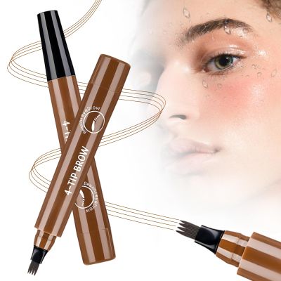 3D Microblading Eyebrow Pencil, 2026 New Waterproof Eyebrow Pencils for Women, Fine Tip Microblading Eyebrow Pen Natural Hair-Like Strokes (Dark Brown)