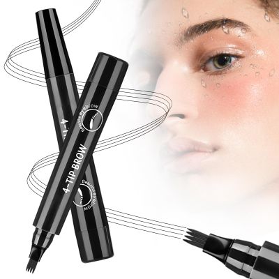 3D Microblading Eyebrow Pencil, 2026 New Waterproof Eyebrow Pencils for Women, Fine Tip Microblading Eyebrow Pen Natural Hair-Like Strokes (Black)