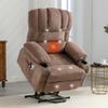 Power Electric Massage Lift Lounge Chair, Suitable for The Elderly, with Heating and Vibration Functions, with USB, can be Used for Lying Down. Brown view 1