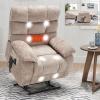 Lift Recliner Chair Heat Massage Dual Motor Infinite Position Up to 350 LBS Large Electric Power Lift Recliners with Power-Remote, Medium-Firm and Heavy Duty, Beige view 1