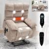Lift Recliner Chair Heat Massage Dual Motor Infinite Position Up to 350 LBS Large Electric Power Lift Recliners with Power-Remote, Medium-Firm and Heavy Duty, Beige view 4
