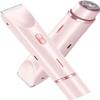 Bikini Trimmer for Women, Electric Shaver and Razor Rechargeable 2-in-1 Body and Facial Epilator, Dual Heads for Painless Trimming of Pubic Hair, Face, Underarms and Legs, IPX7 Waterproof. Shaving Gro view 1